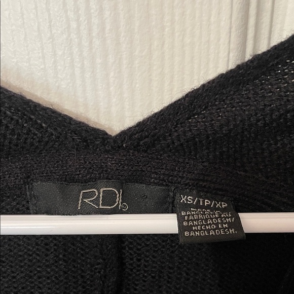 Black V-Neck Poncho - Picture 2 of 3